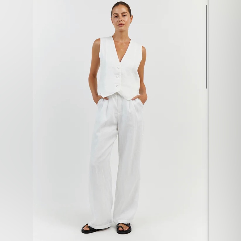 DISSH Norah Linen Pant in White - NWT - US 4